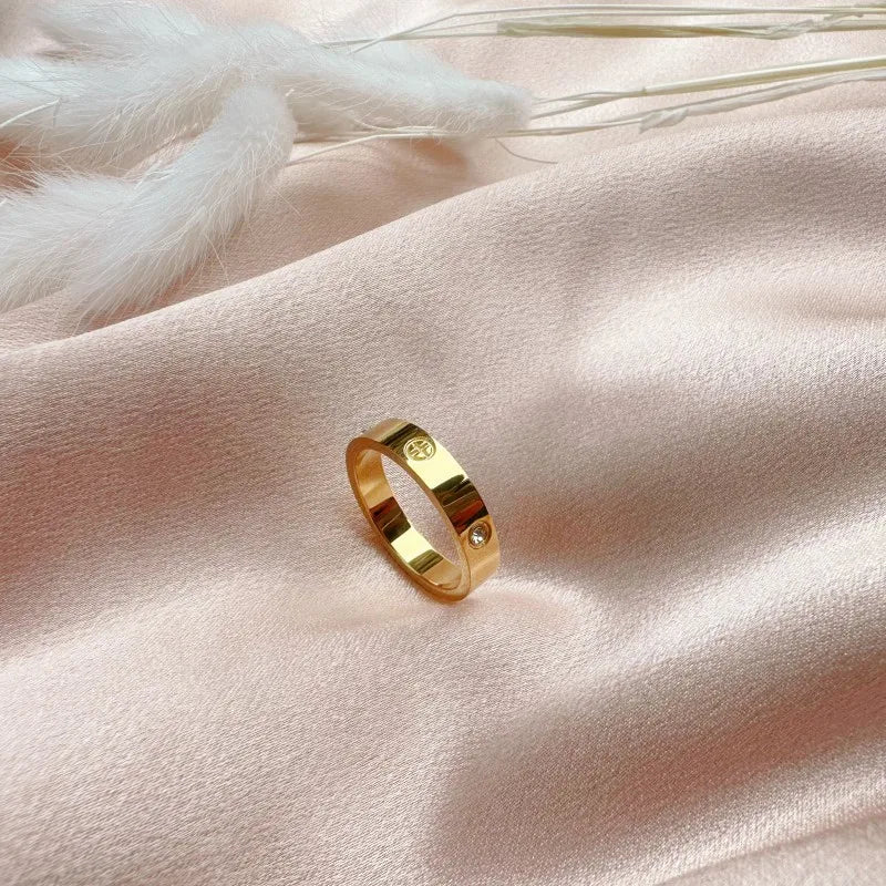 luckacco trend luxury brand cross stainless steel zircon ring with stone for woman girl for men couple finger wedding ring bague femme