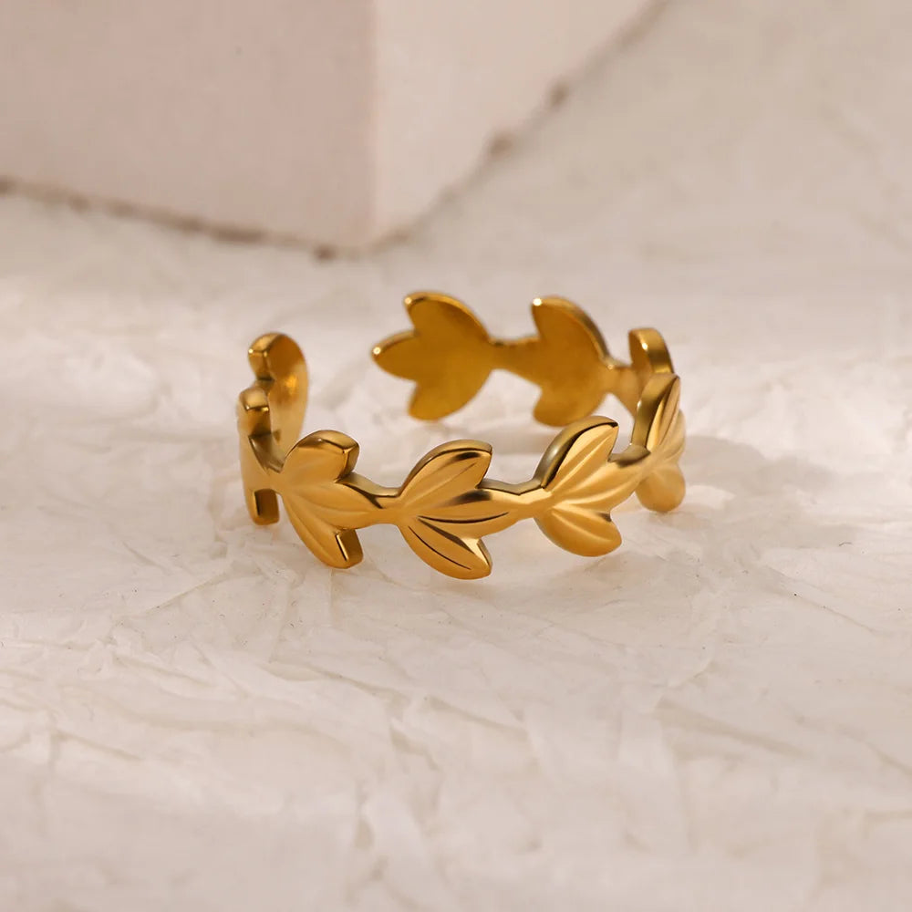 luckacco double heart rings for women gold color stainless steel open adjustable ring female fashion party wedding aesthetic jewelry gift
