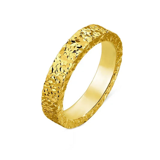 Luckacco 4mm Stainless Steel Broken Ice Rings Women Size 5/6/7/8/9/10# Gold Color Bling Finger Ring Wedding Band Jewelry Girlfriend Gifts