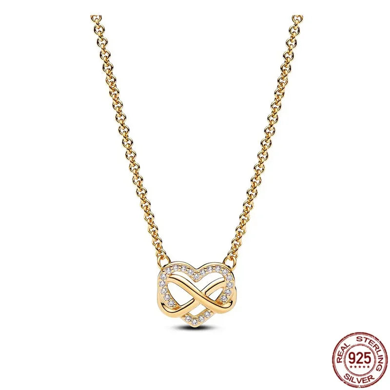 luckacco new 925 sterling silver gold droplet pearl snowflake pendant necklace exquisite and luxurious women's charm jewelry gift