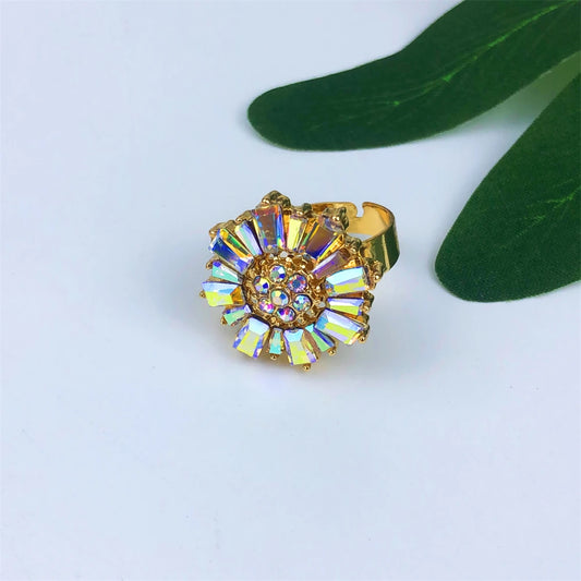 Luckacco TITI Africal Gold Color Jewelry Set Sparkly Prom Jewellery Design Necklace Bracelet Earrings Ring Dubai Bridal Wedding Gifts