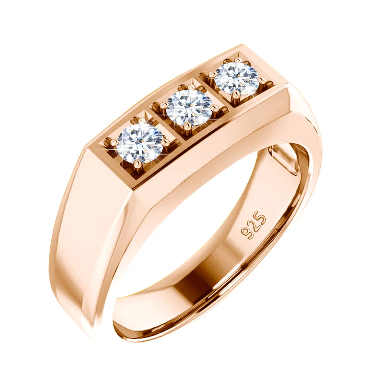 luckacco 3 stone rings for woman 3mm d color moissanite with certificate 100% 925 sterling silver luxury designer engagament jewelry sale