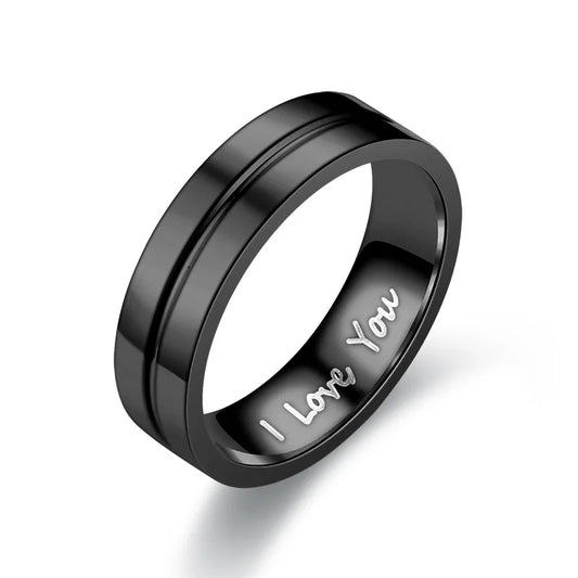 Luckacco Fashion Stainless Steel Couple Engagement Rings for Women Men Crystal I LOVE YOU Ring 2022 Wedding Jewelry Accessories Gifts