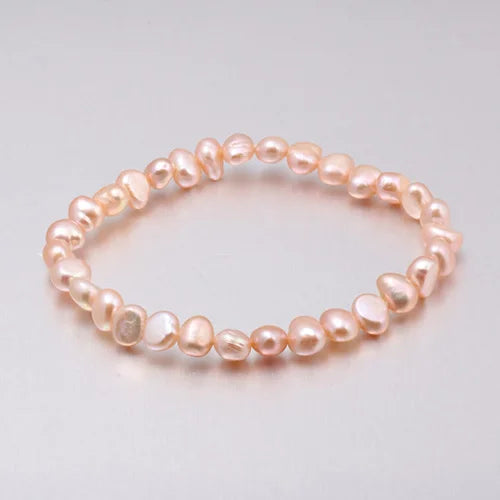 luckacco high quality 6-7 mm freshwater irregular pearl bracelets natural pearl bracelet for women pearl bracelet