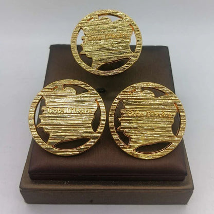 Luckacco African Gold Plated Earrings and Ring Jewelry Set for Women New Design Earrings and Finger Ring Set for Brazilian Jewellery Gift