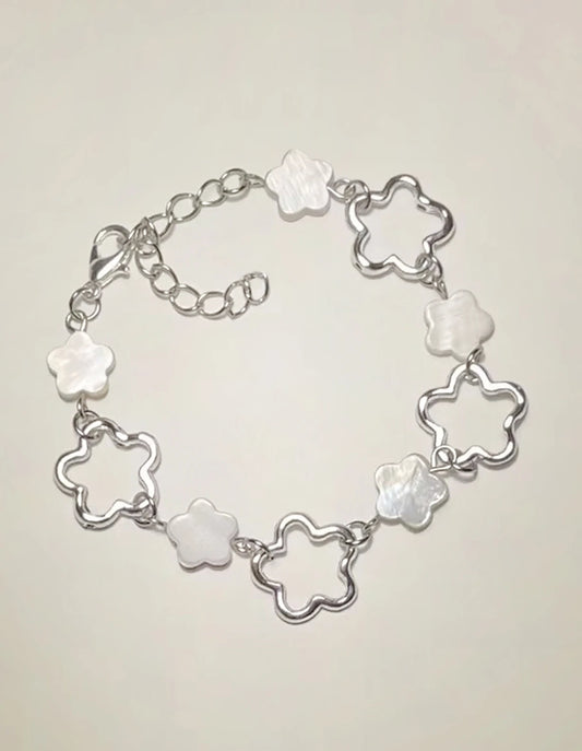 Luckacco Harajuku Pentagram Pearl Beaded Bracelets for Women 2023 Korean Aesthetic Cute Star Blue Glass Ball Bracelets Y2k Jewelry Gifts