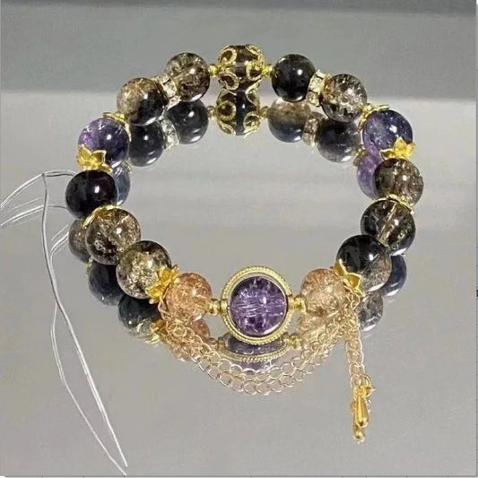 Luckacco Chinese Style Lotus Butterfly Beaded Bracelets for Women Fashion Green Bead Handmade Bracelets Exquisite Sweet Jewelry Gifts