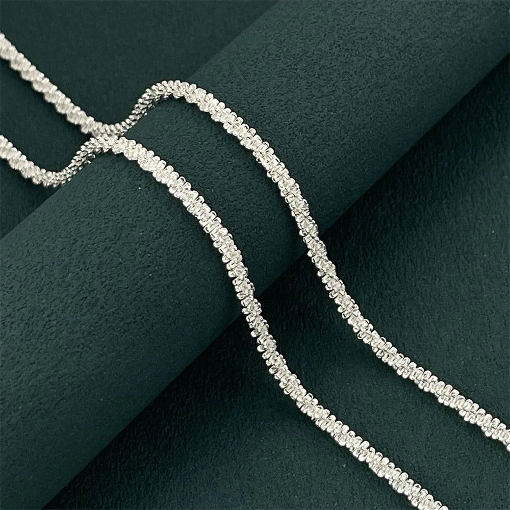 luckacco exquisite 925 sterling silver sparkling necklace for women engagement party jewelry gifts