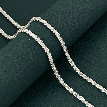 Luckacco Exquisite 925 sterling silver sparkling necklace for women engagement party jewelry gifts