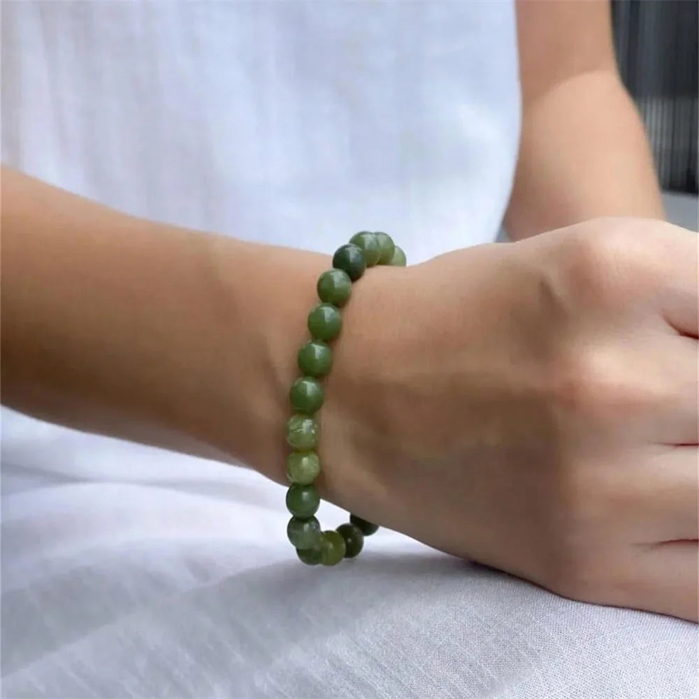 luckacco 1pc fashion natural blood stone geometric bracelet men women summer lucky braclets boyfriend birthday gift father's day gifi