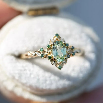 Luckacco  of new synthetic spinel simple, individual, niche, light luxury and elegant rings from the manufacturer