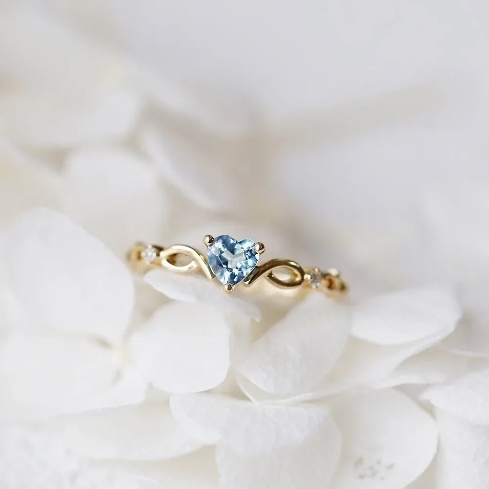 luckacco romantic pink heart shaped ring for female cubic zirconia bridal wedding party  with minimalist fashion jewelry accessories