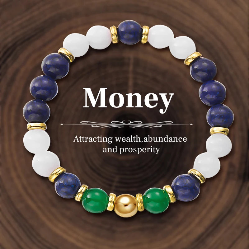 luckacco 8mm natural stone beaded bracelet for women lucky attract love wealth good luck colorful bracelet jewelry birthday gift