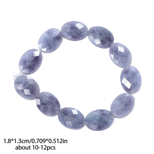Luckacco AAA Natural Stone Multicolor Faceted Oval Stone Beads 18x13mm Loose Spacer Beads For Jewelry Making DIY Necklace Earrings Gifts