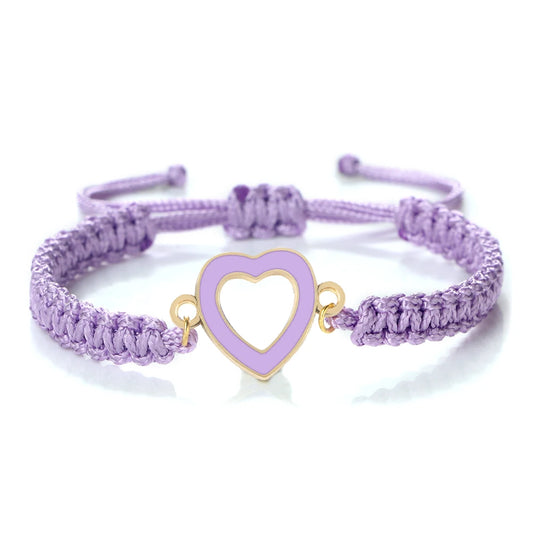 Luckacco New Women Rope Bracelets Hand Woven Purple Thread Bracelet Cute Animal Pendant Bracelet Vintage Daisy Flower Bangle Girl Jewelry