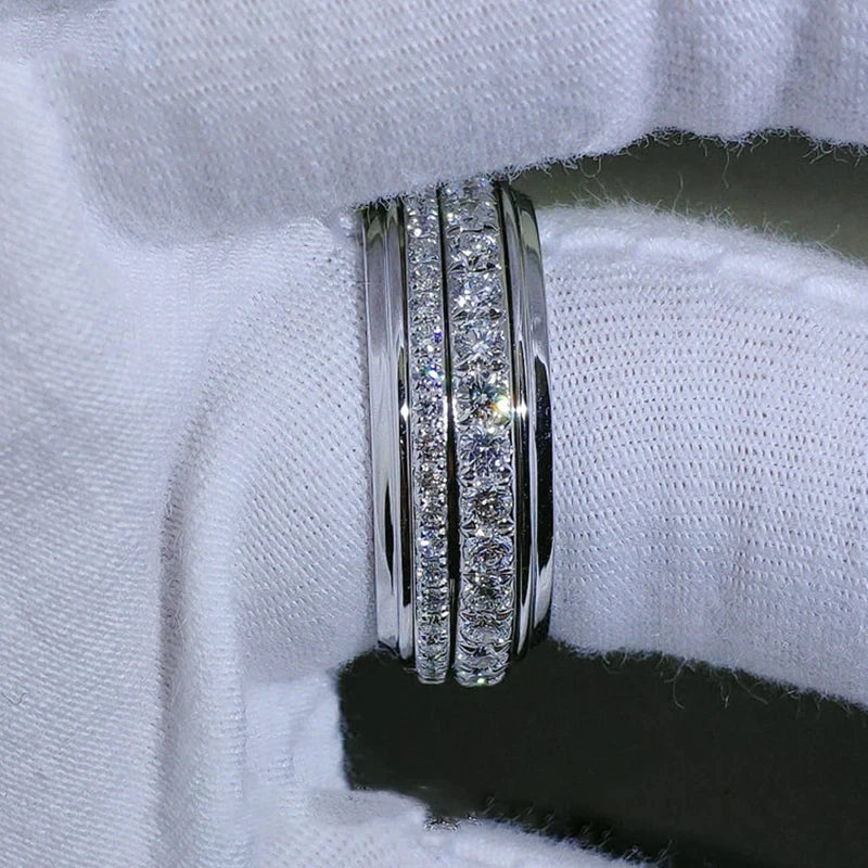 luckacco daily picks creative promise rings aa cubic zircon sparkling wedding rings for women silver color engagement trendy jewelry drop ship