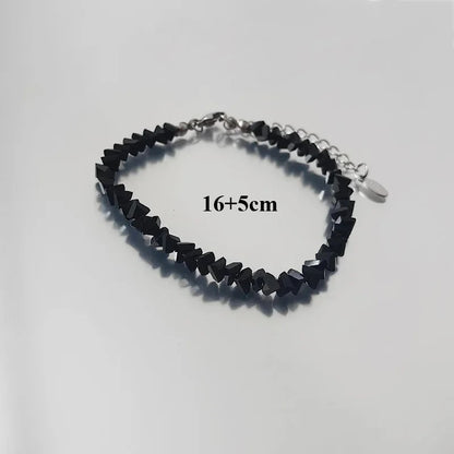 Luckacco Shiny Mulit-cut Transparent Crystal Bracelet for Women Trend Irregular Chain Beaded on the Hand Handmade Jewelry Girls Gifts