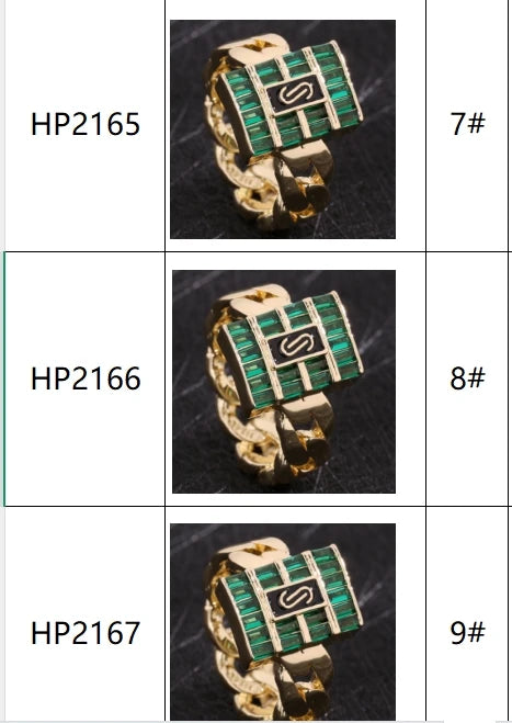 luckacco new monaco men's and women's rings, elegant zircon rings, brass material, party gifts, monaco charm rings