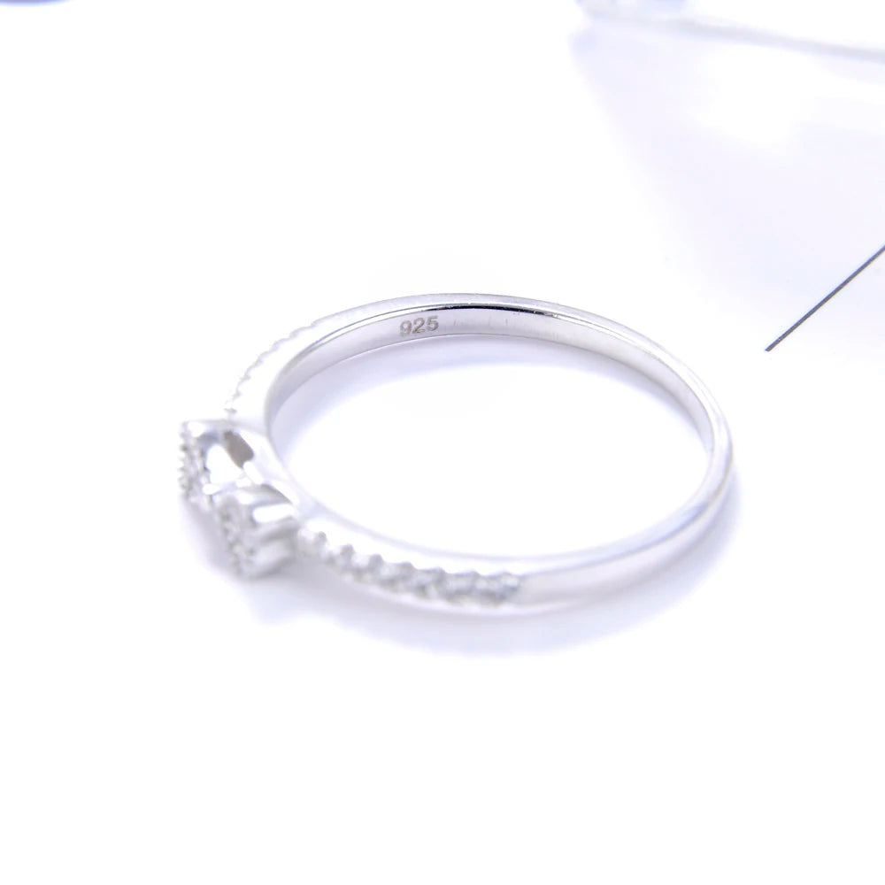 luckacco elegant 925 sterling silver bow shape ring round zircon diamant band lightweight accessories women classic jewelry