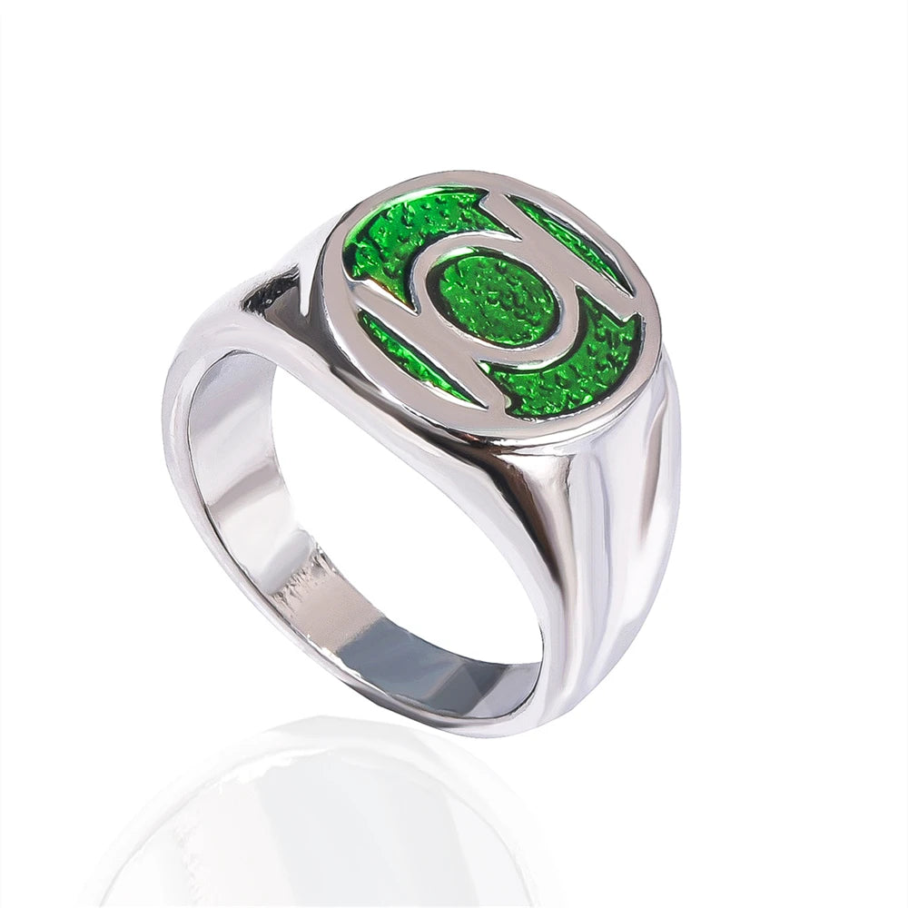 luckacco comics super hero ring green lantern rings movie same popular jewelry men women party dating jewellery  festival gift