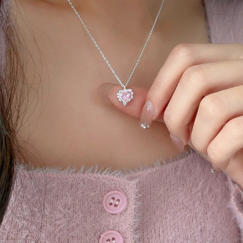 luckacco new trendy fashion 925 silver pearl simple elegant thin chain pendant necklace for women girl jewelry dropship
