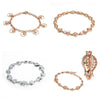Luckacco Luxury New Trendy Gold Silver Color AAA Zircon Rhinestone Bracelet Chain Charm Valentine's Day Jewelry Gifts For Women Lovers