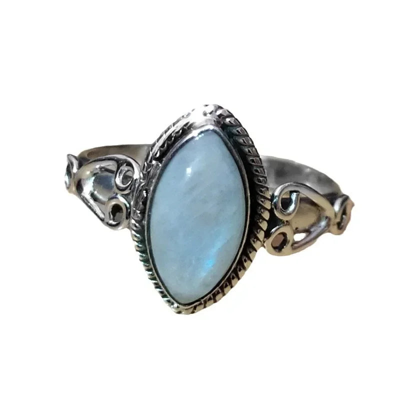 luckacco 2025 minimalist ring sweet retro initial gift horse eye european and american court style jewelry
