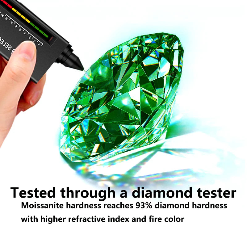 luckacco 100% true1ct yellow green moissanite vintage ring gra certificate passed diamond test women anniversary jewelry gift s925 silver