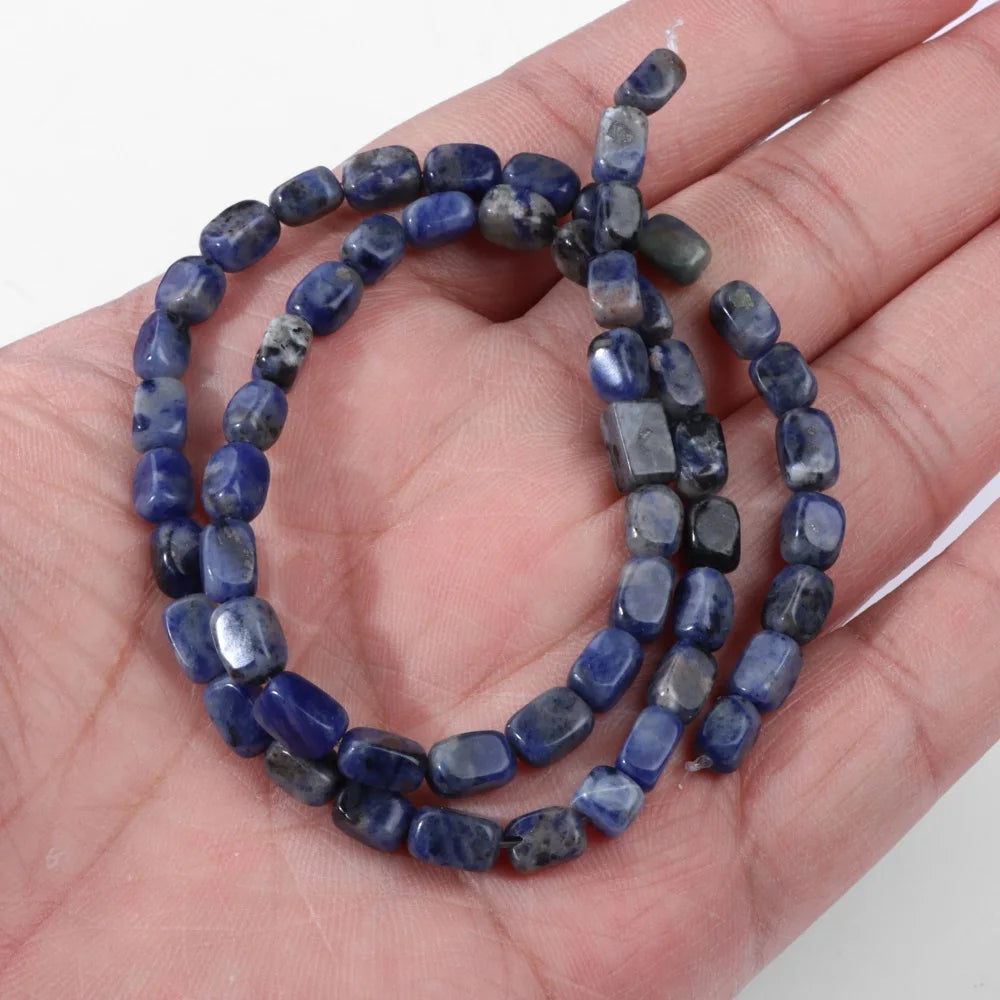 luckacco 4x6mm rectangle stone beads natural aventurine square shape crystal loose beads for jewelry making diy charm bracelet necklace