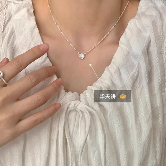 Luckacco New Trendy Fashion 925 Silver Pearl Simple Elegant Thin Chain Pendant Necklace for Women Girl Jewelry Dropship