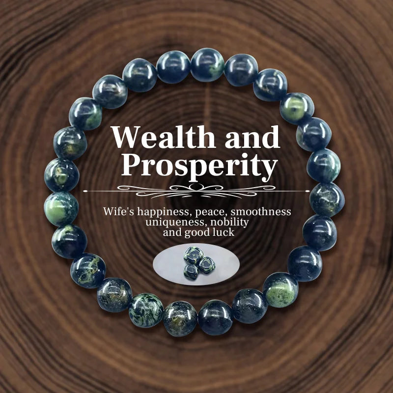 luckacco attract money wealth health pulse hematite natural stone beads bracelet for women men party jewelry accessories gifts