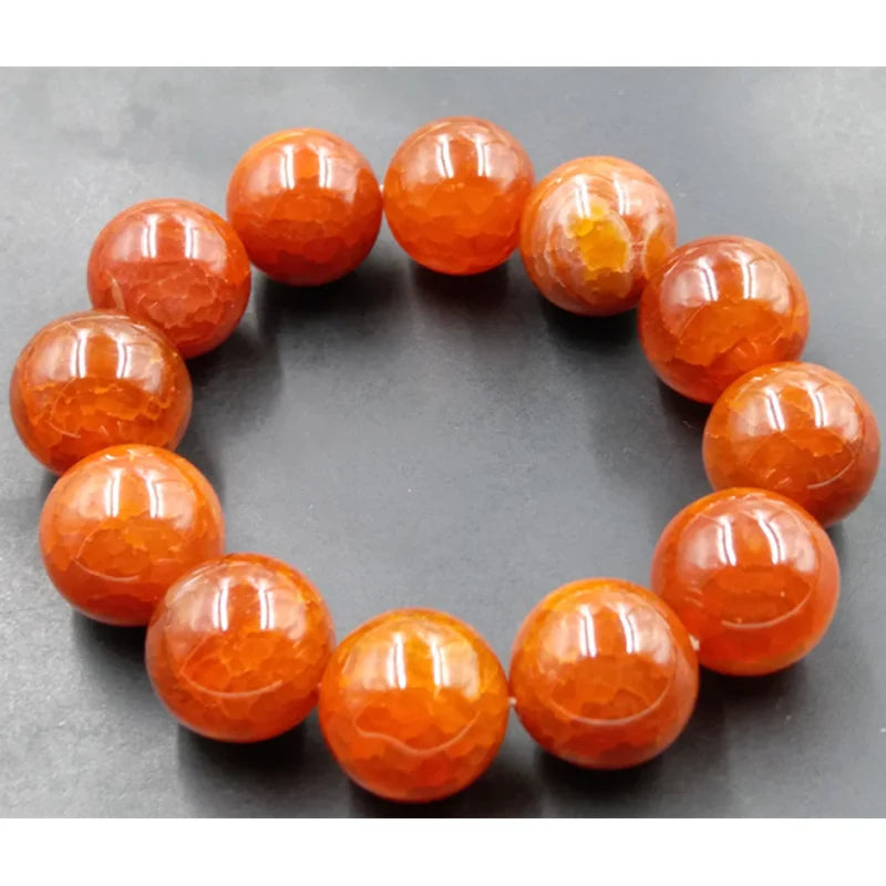 luckacco red chalcedony agate pattern bracelet fashionable and versatile