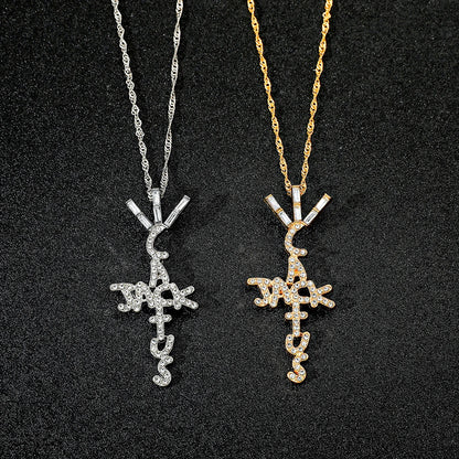 Luckacco Goth Cactus Jack Pendant Necklace Iced Cubic Zircon Plated Gold Silver Color Hip Hop Jewelry For Men Women kpop