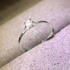 Luckacco Minimalist 4MM Cubic Zirconia Women's Wedding Ring Simple Elegant Female Engagement Band Ring Finger Accessory Jewelry