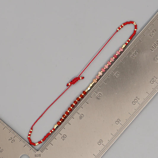 Luckacco Irregular Crystal Bracelet Colorful Beaded Waterproof Jewelry Handmade Gift for Women Teen Girl Adjustable Rope Chain Bracelets