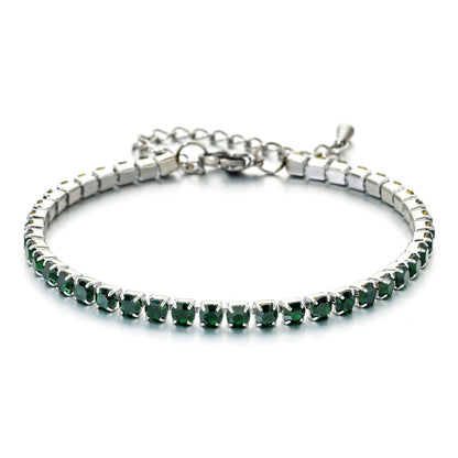 Luckacco shop's pick 3mm Micro Pave Zircon Tennis Bracelet for Women New Men Bracelet Homme Stainless Steel Jewelry Accessories