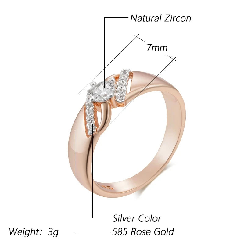 luckacco wbmqda luxury wedding rings for women 585 rose gold silver color mix   fashion creative zircon jewelry accessories