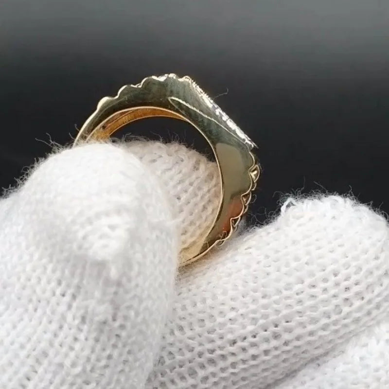 luckacco hot sale new vintage alloy inlaid zircon ring men's engagement jewelry