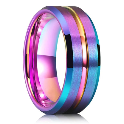 Luckacco Fashion 8mm Black Tungsten Wedding Celtic Dragon Rings Inlaid Blue Zircon Stainless Steel Rings for Men Blue Carbon Fibre Ring
