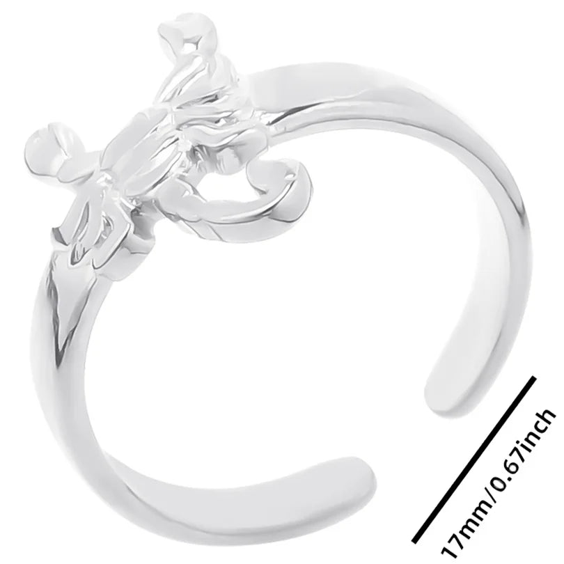 luckacco 1pc stylish marine jewelry ocean sea animals conch starfish shell ring stainless steel jellyfish scallop rings women charm gift