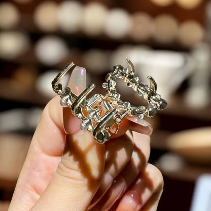 Luckacco 10 alloy rhinestone hair clips, fashionable small grab hair accessories