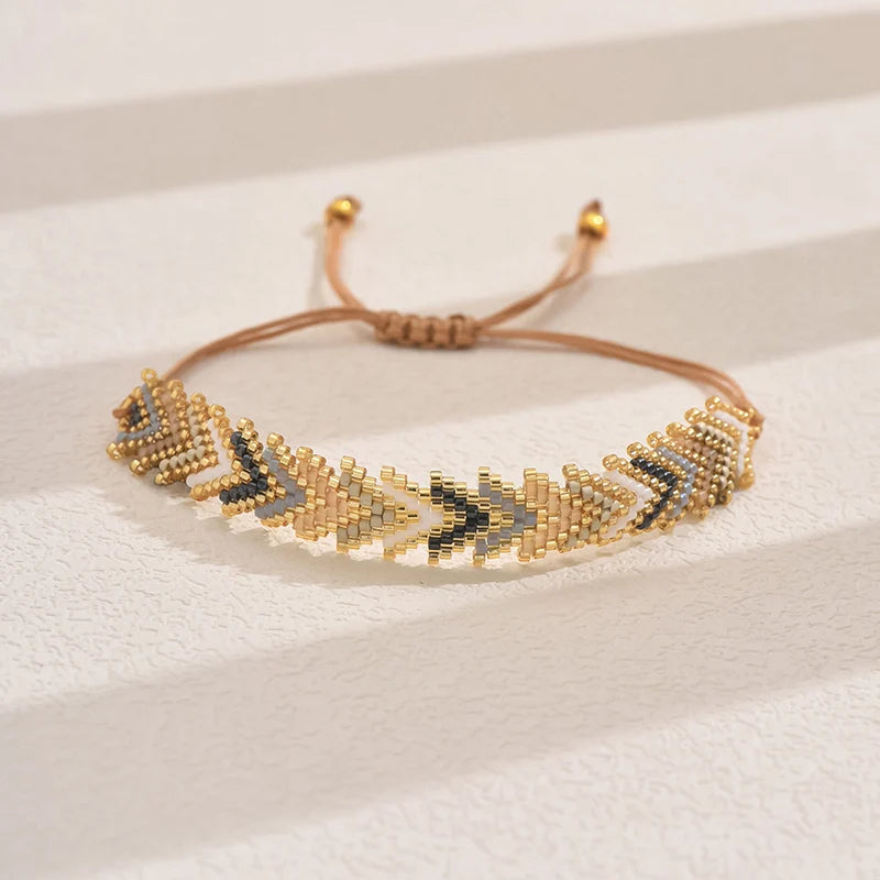 luckacco zhongvi miyuki bead bracelets multi layer bohemian glass seeds handmade adjustable jewelry fashion for women men