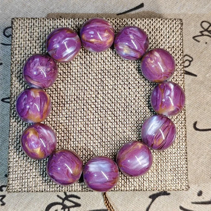 Luckacco Rare Cherry Blossom and Purple Sea Beaded Bracelet for Men and Women