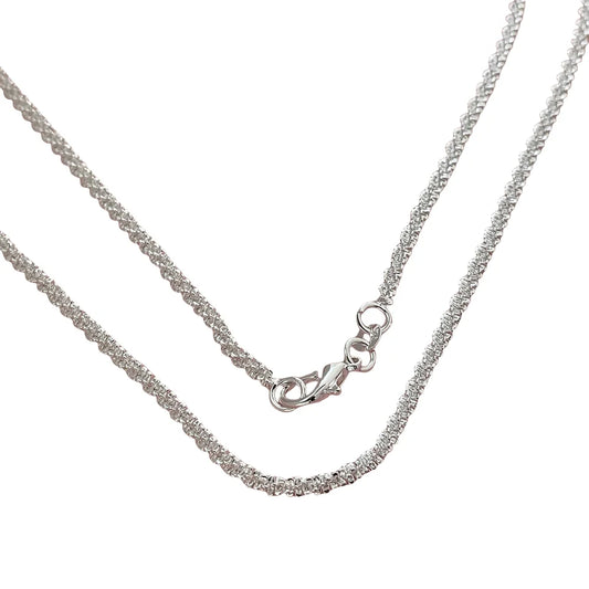 Luckacco Exquisite 925 sterling silver sparkling necklace for women engagement party jewelry gifts