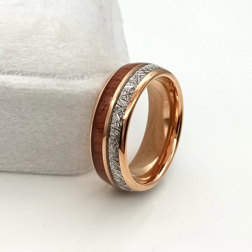 luckacco men's damascus ring tungsten fashion jewelry unique high quality handmade wedding bands couples rings for men male boys