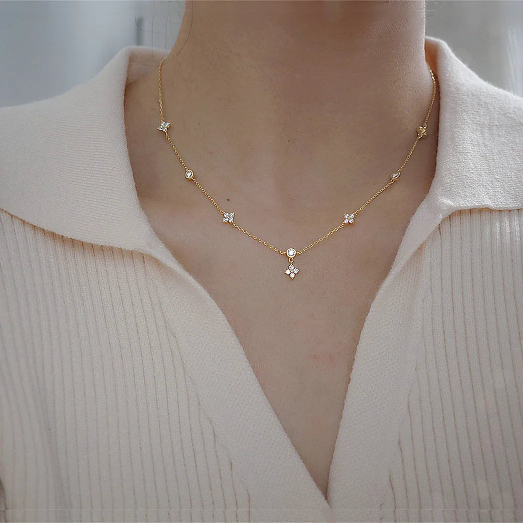 luckacco picks stainless steel temperament pearl chain choker necklace for women waterproof collar jewelry bijoux gift