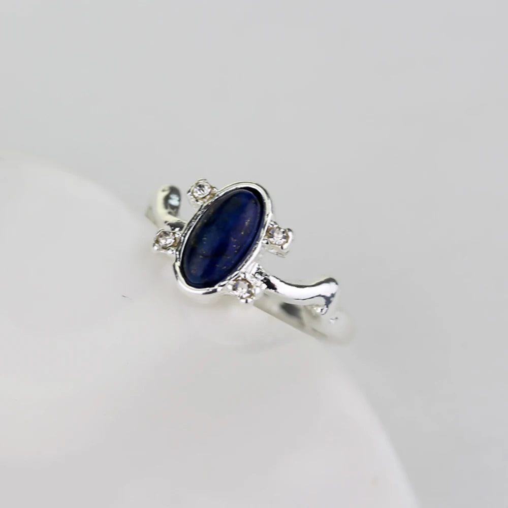 luckacco 1 pc the vampire diaries rings elena gilbert daylight rings vintage crystal ring with blue lapis fashionjewelry movies cosplay