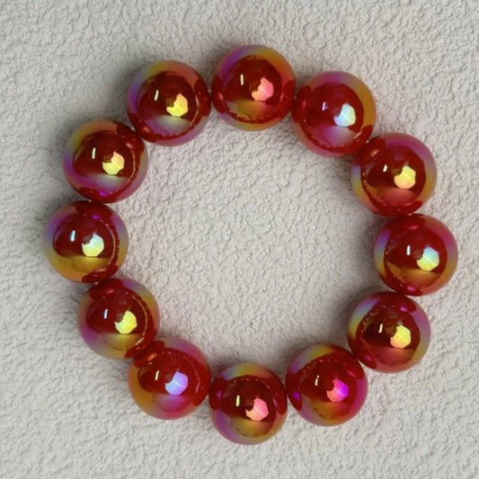Luckacco European and American contrasting color laser beaded resin bracelet