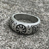 Luckacco Nostalgia Kolovrat Amulet Symbol Slavic Mens Signet Rings Goth Wicca Vintage Ring