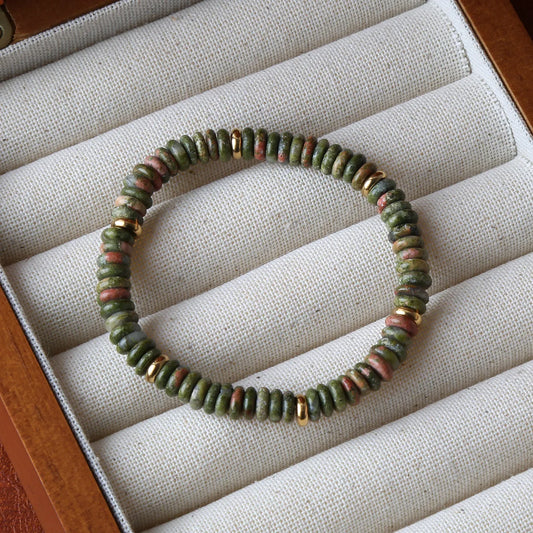 Luckacco Summer Cool Elastic Bracelet Color Beads Dopamine Girl Versatile Natural Stone Bead Trend 2024 New